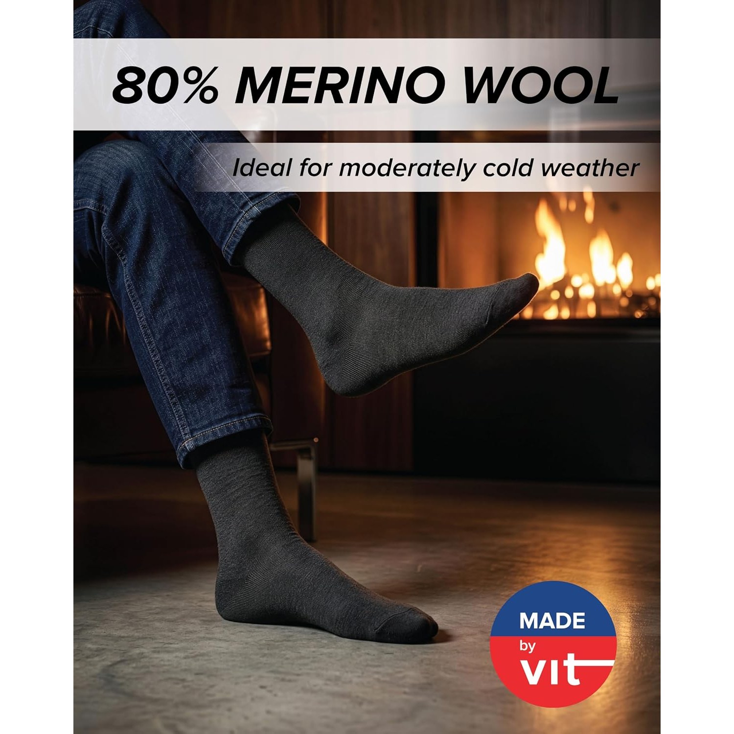 Merino Wool Socks for Men, 2 Pairs: image 3