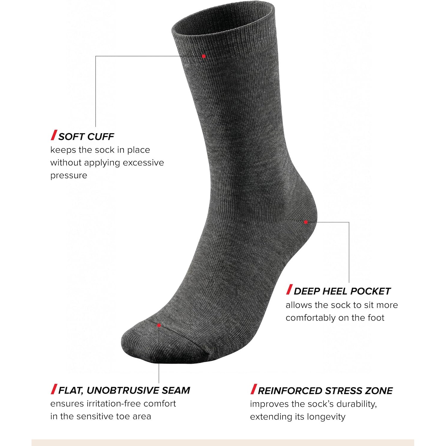 Merino Wool Socks for Men, 2 Pairs: image 7