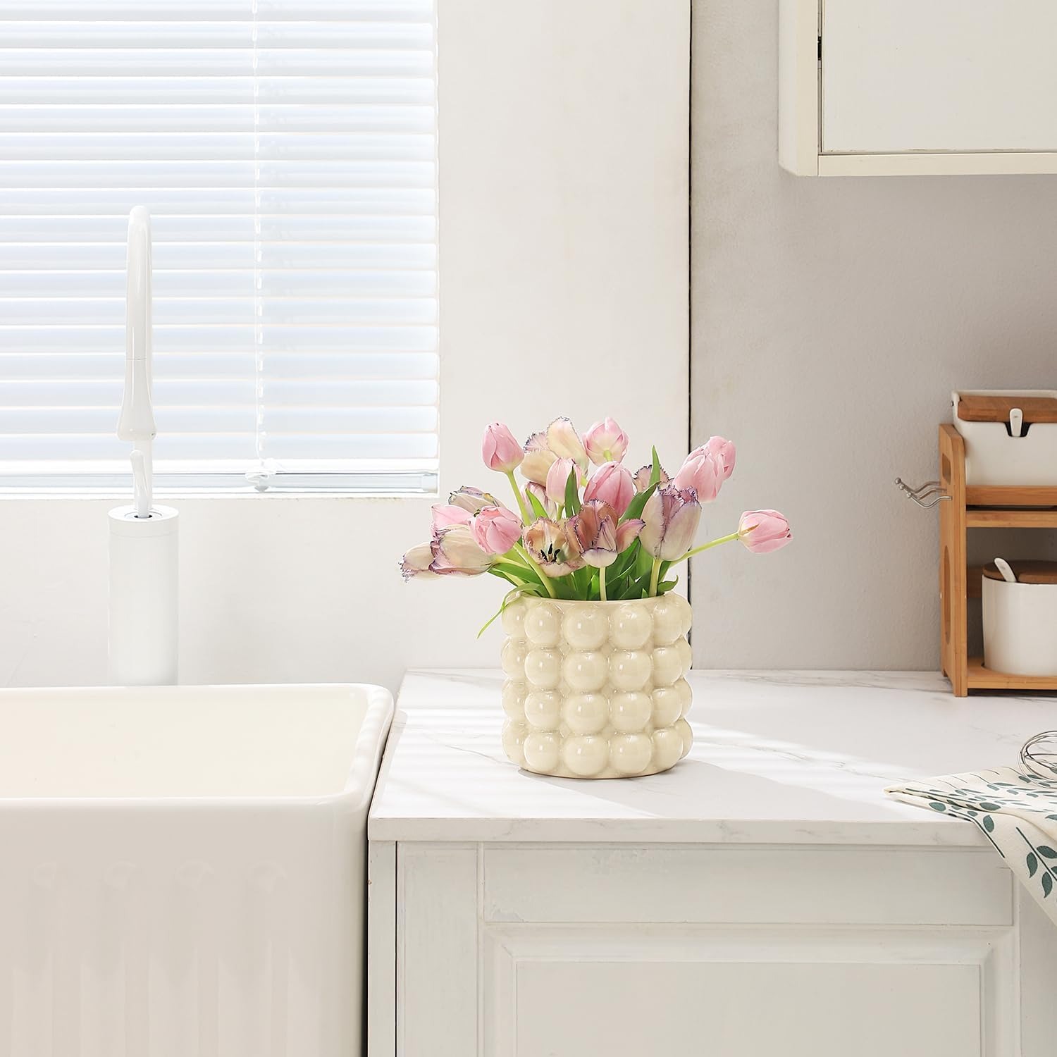 Beige Bubble Ceramic Vase