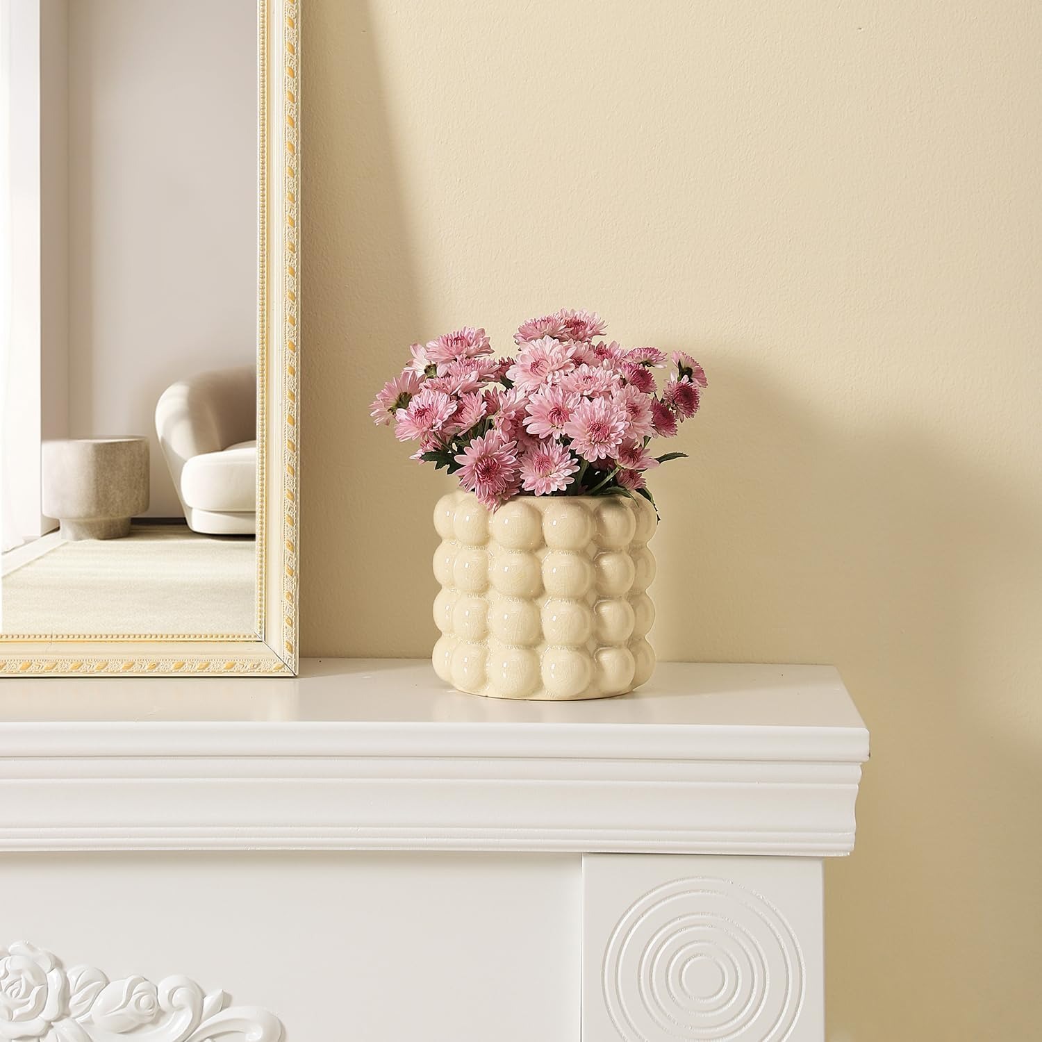 Beige Bubble Ceramic Vase