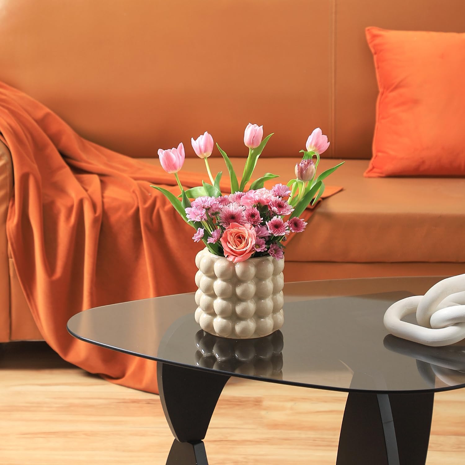 Beige Bubble Ceramic Vase: image 9
