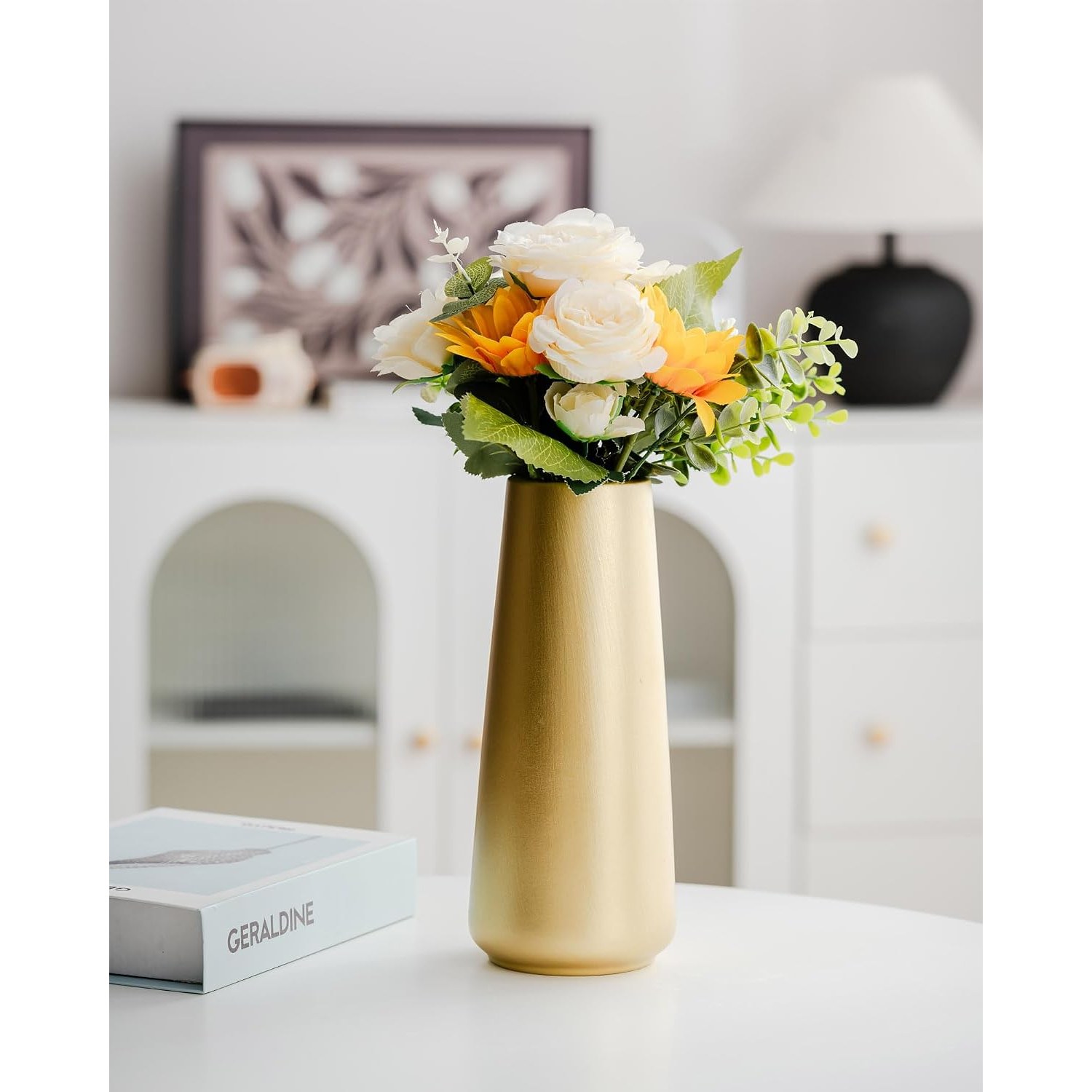 Light Gold Ceramic Vase 25 cm