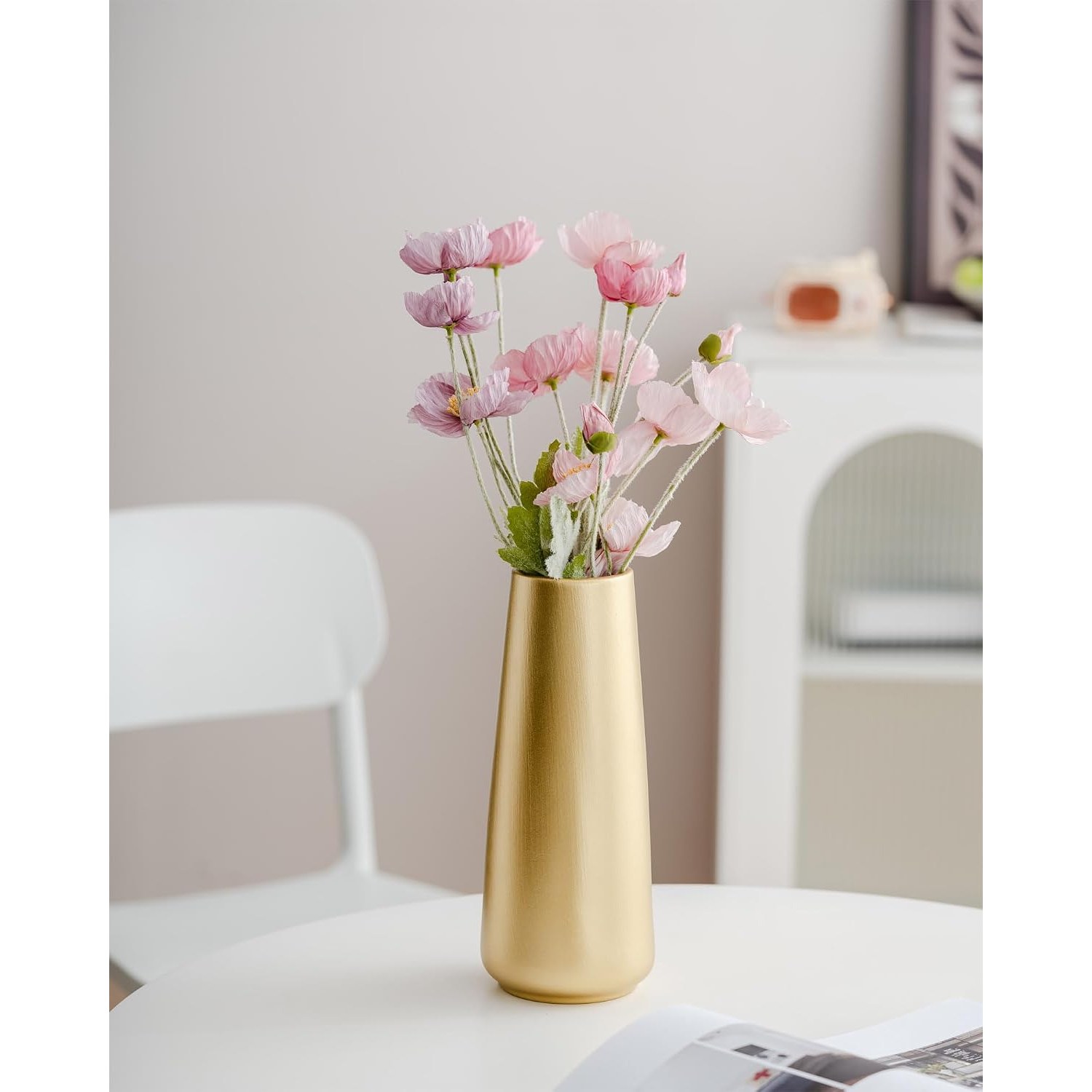 Light Gold Ceramic Vase 25 cm