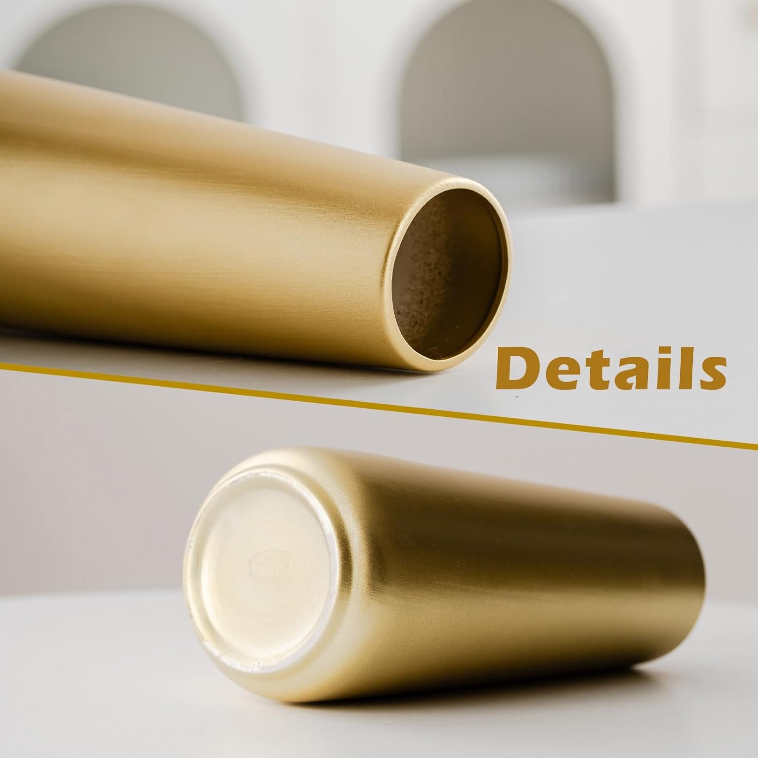 Light Gold Ceramic Vase 25 cm