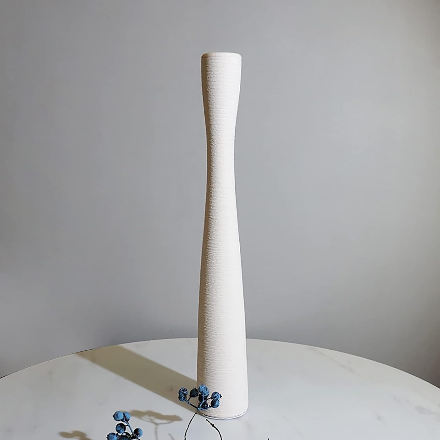 Tall White Ceramic Floor Vase 50 cm
