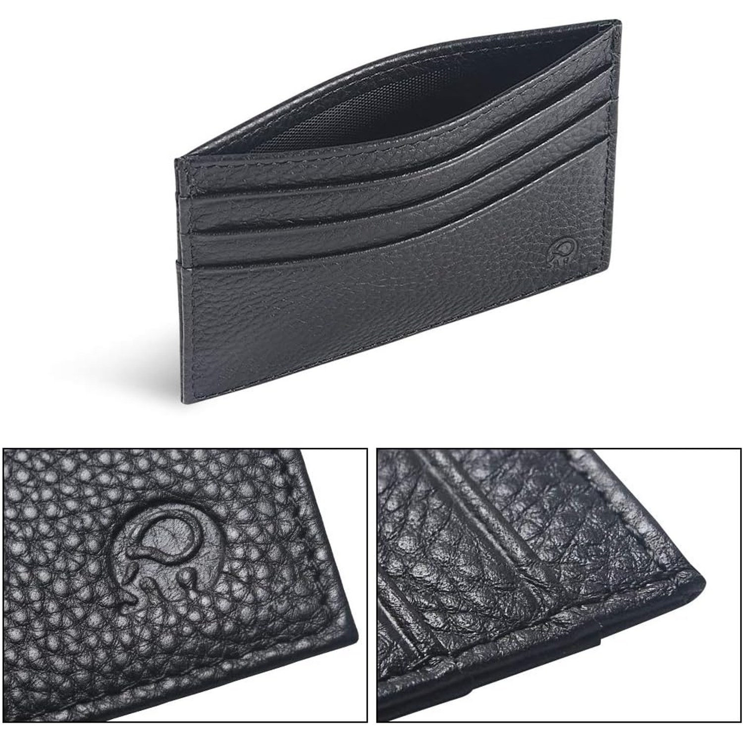 Slim Leather Wallet with Money Clip: image 3