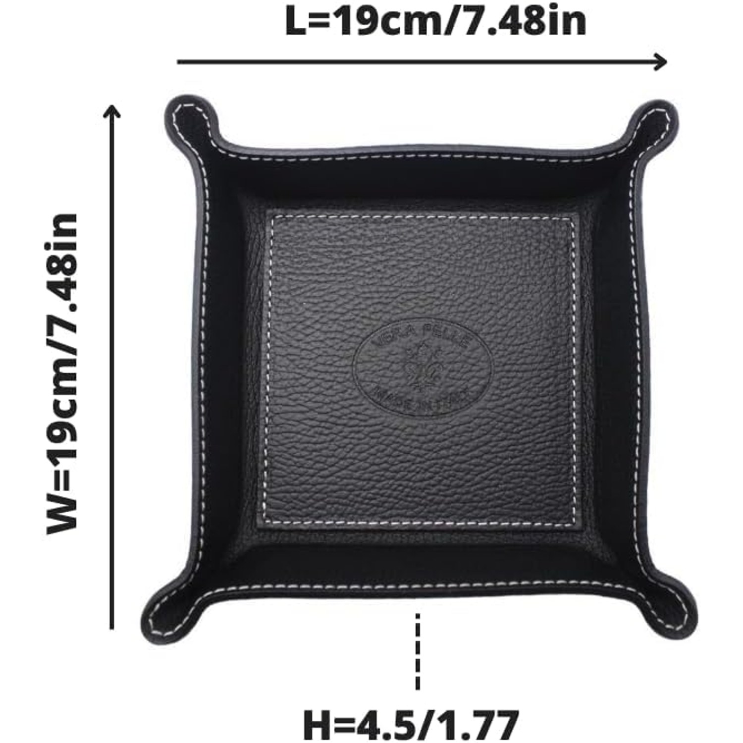 Square Leather Valet Tray Organiser