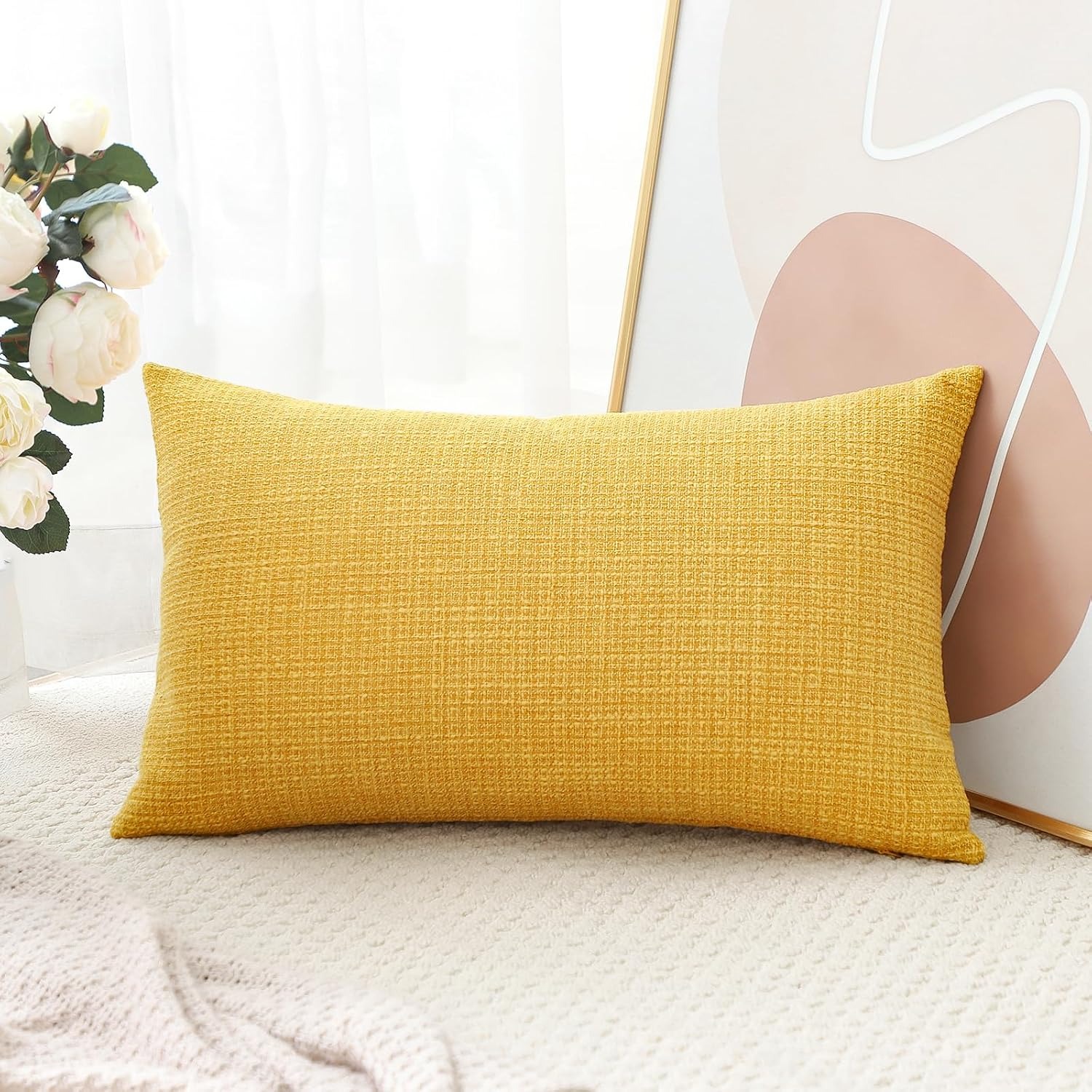 Linen Look Cushion Cover (Single, Polyester): image 3