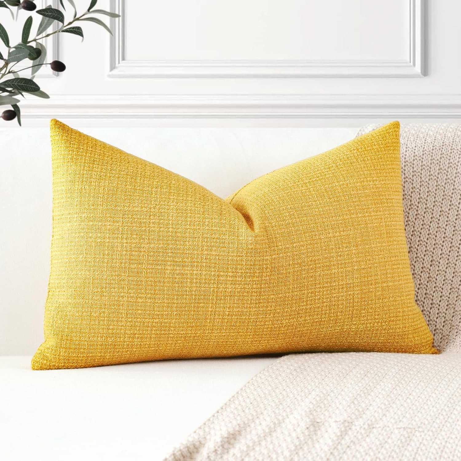 Linen Look Cushion Cover (Single, Polyester): image 4