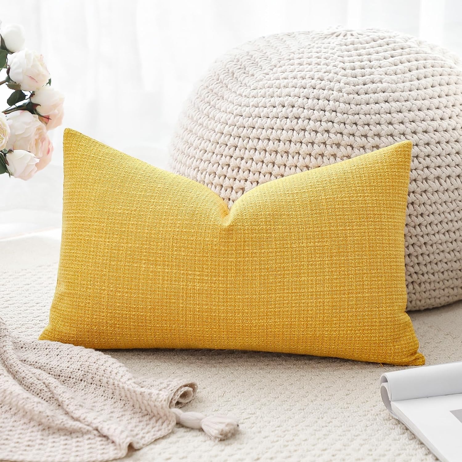 Linen Look Cushion Cover (Single, Polyester): image 5