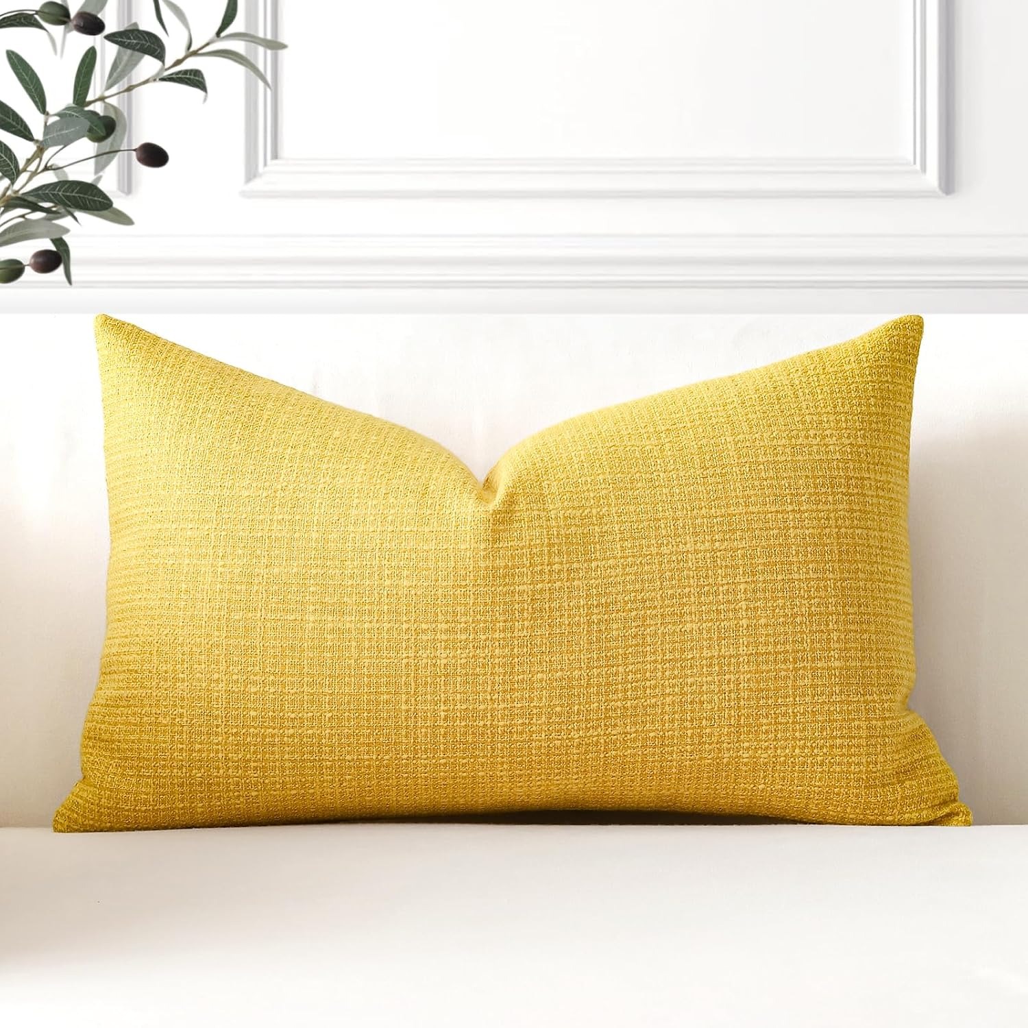 Linen Look Cushion Cover (Single, Polyester)