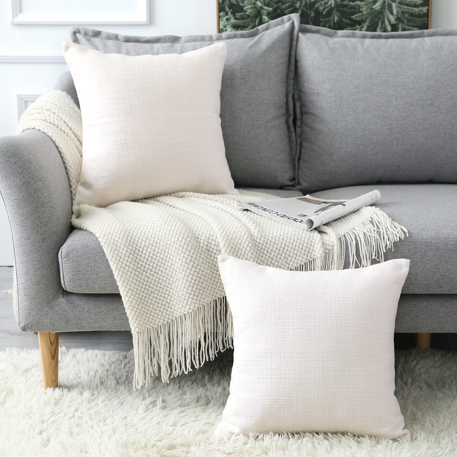 Linen Cushion Covers 45 cm, Set of 2: image 6