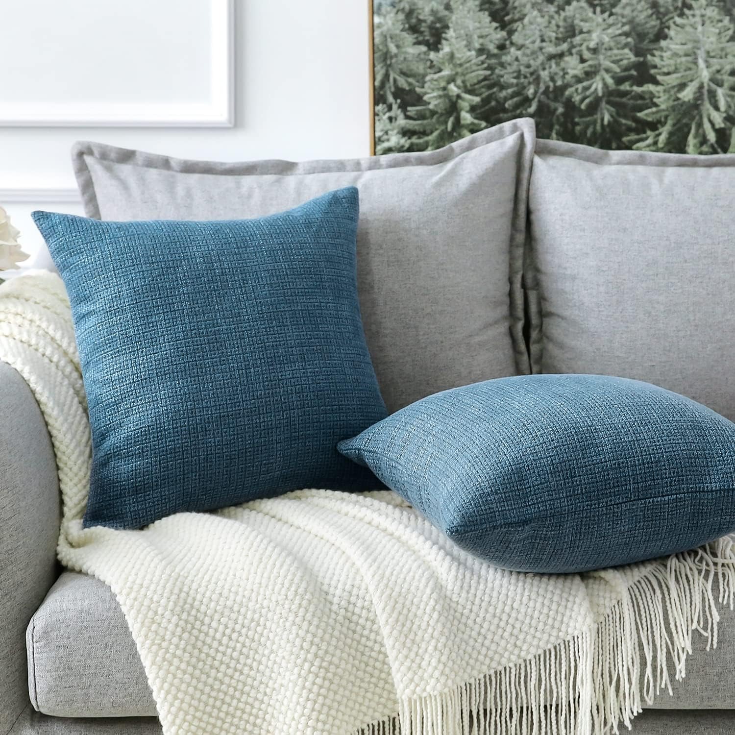 Linen Look Cushion Covers 50 cm (Set of 2): image 4