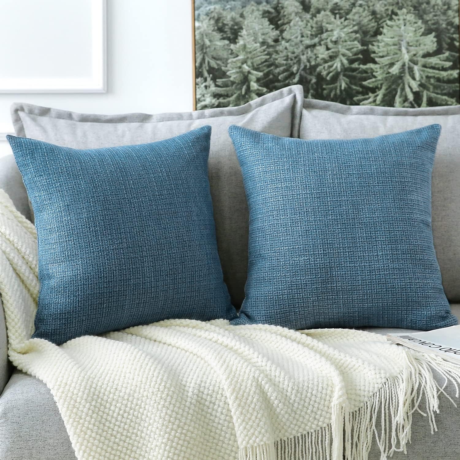 Linen Look Cushion Covers 50 cm (Set of 2): image 5