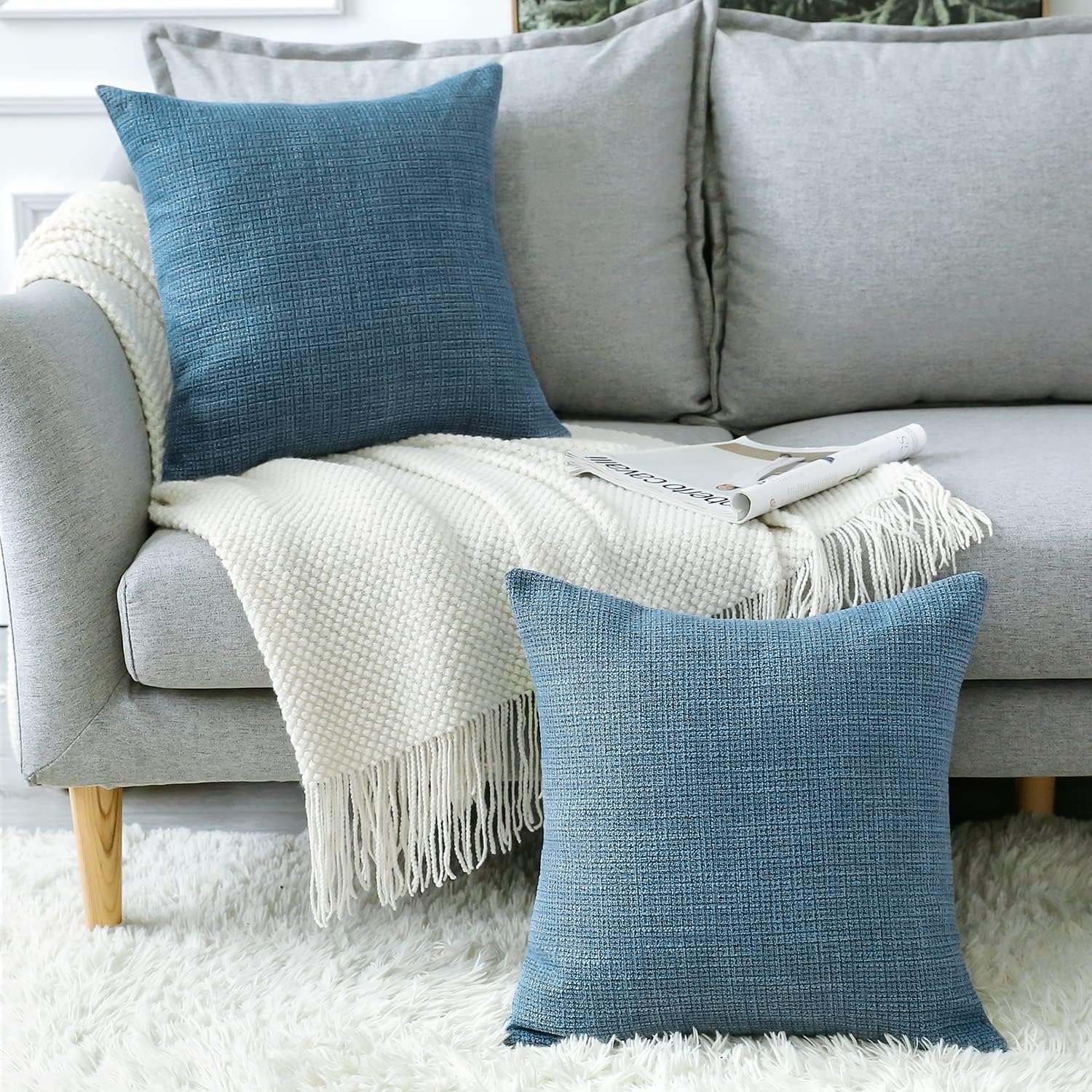 Linen Look Cushion Covers 50 cm (Set of 2): image 6