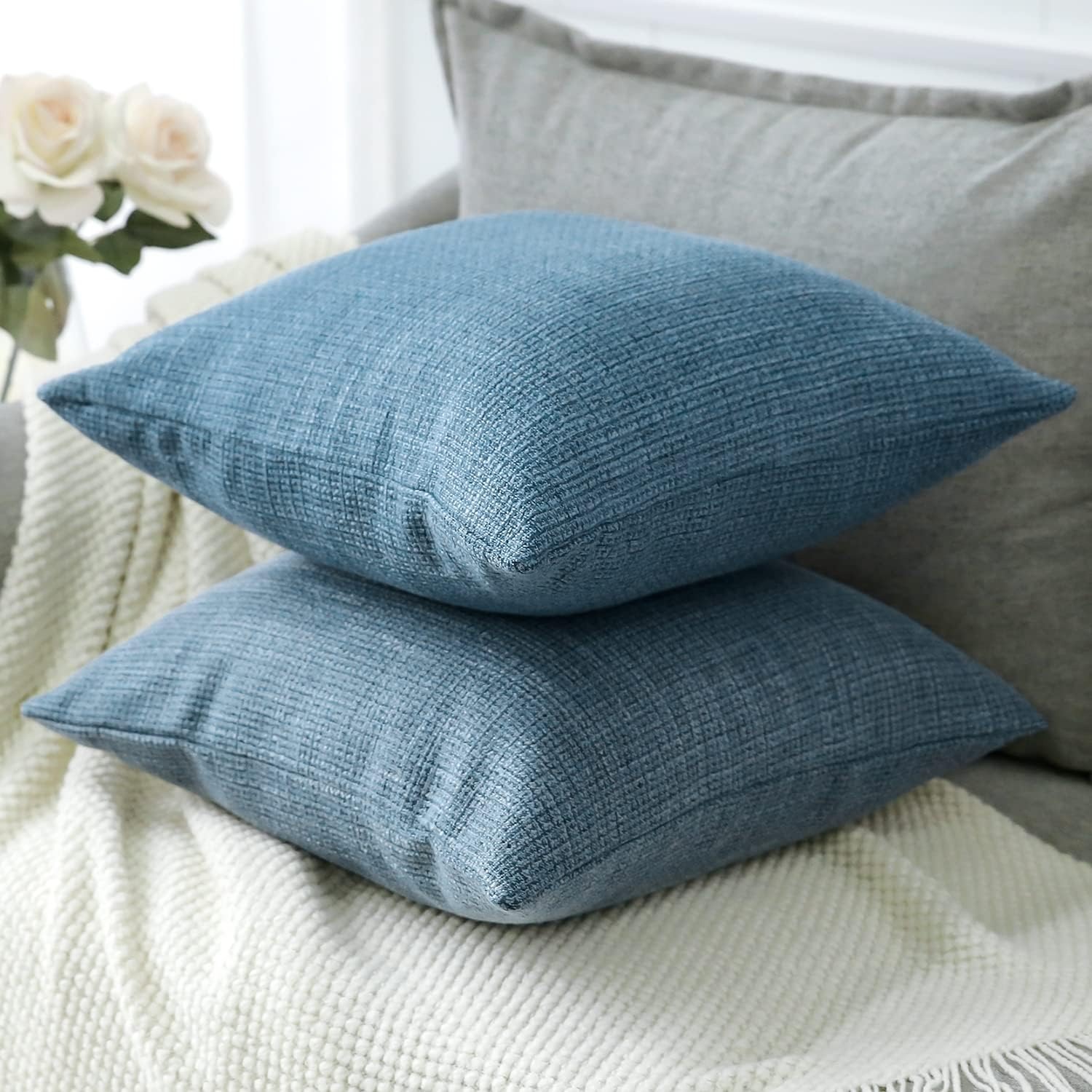 Linen Look Cushion Covers 50 cm (Set of 2): image 8