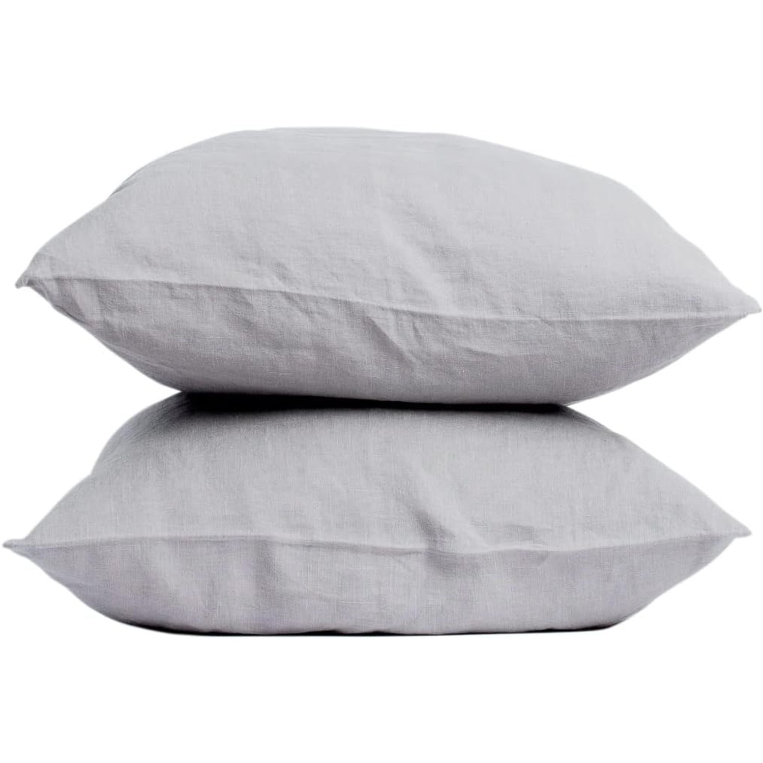 Stonewashed Linen Cushion Covers 40 cm, Light Grey, Set of 2