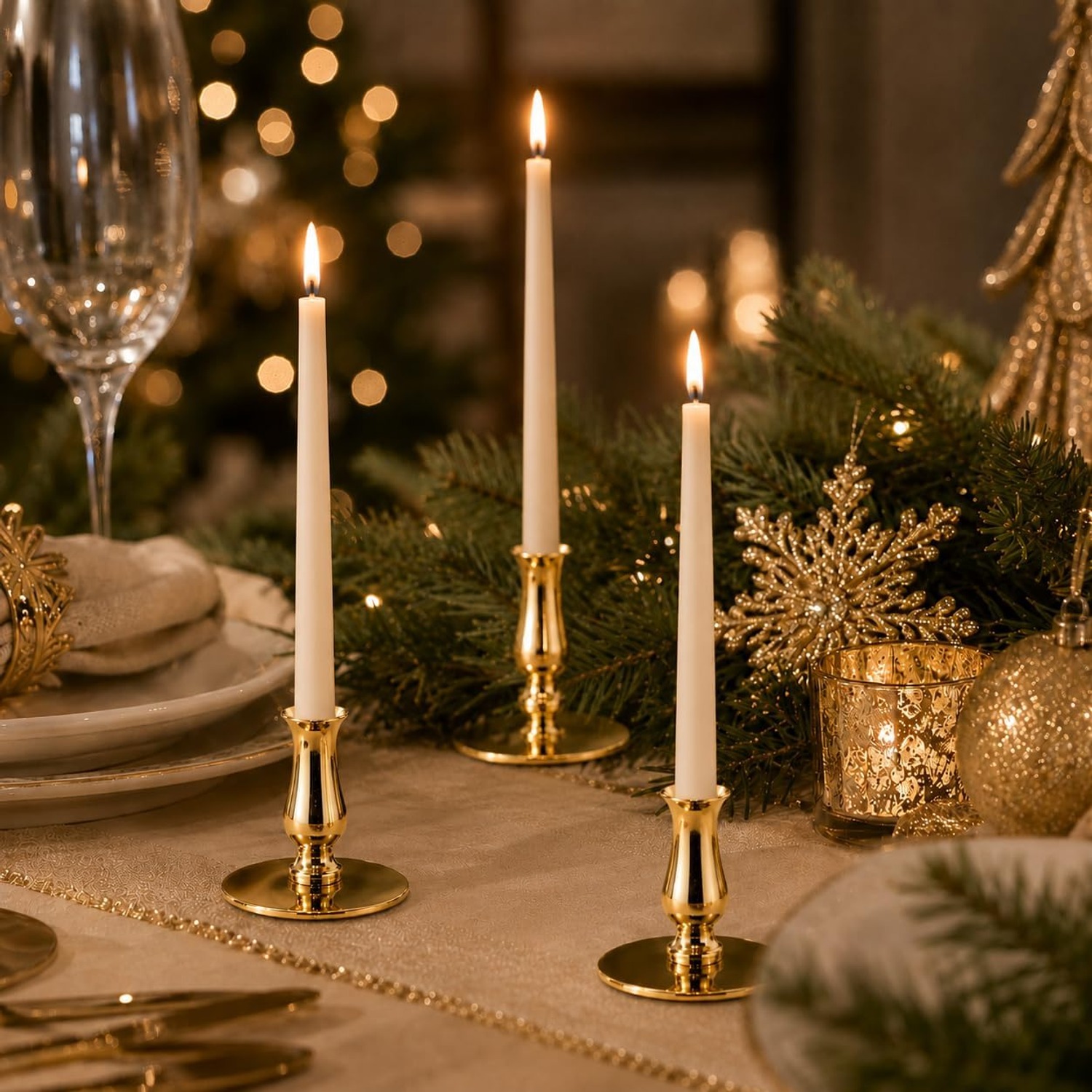 Brass Candle Holders Set of 3: image 5