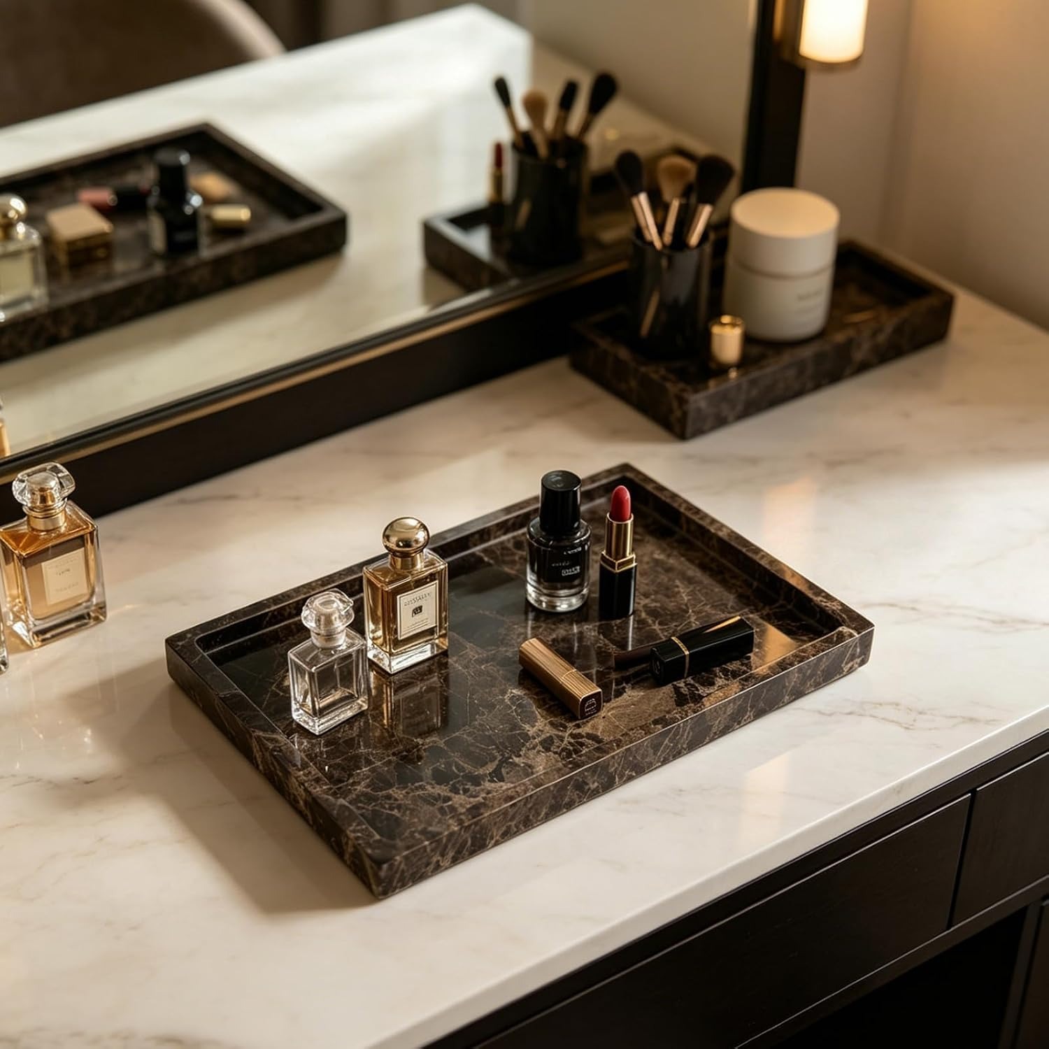 Dark Brown Marble Tray