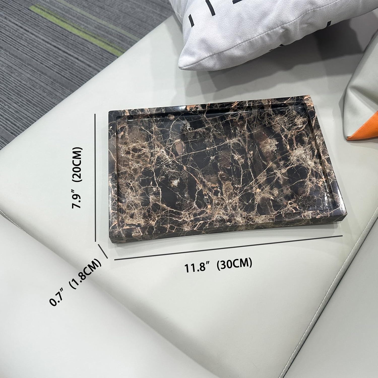 Dark Brown Marble Tray