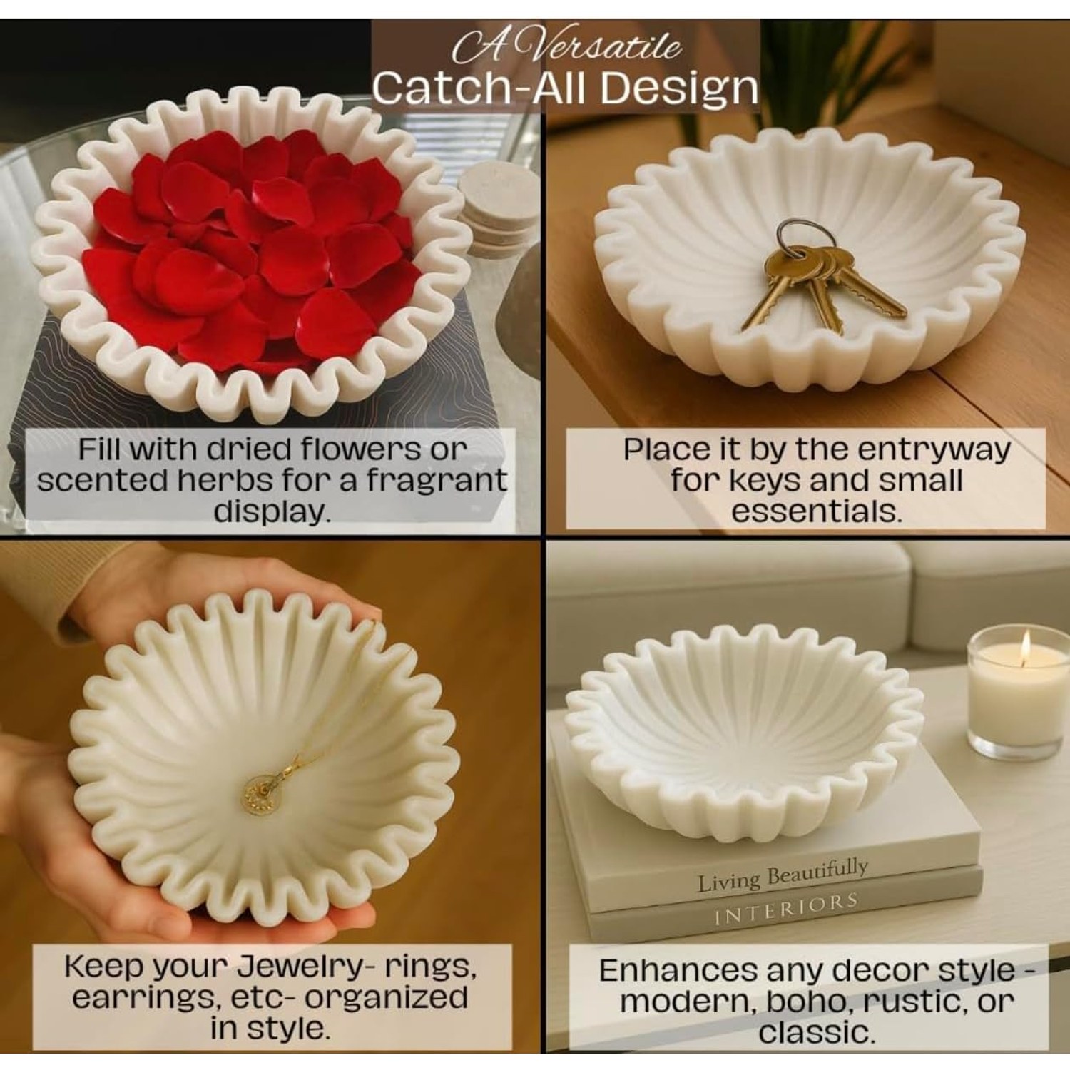 Marble Ruffle Bowl
