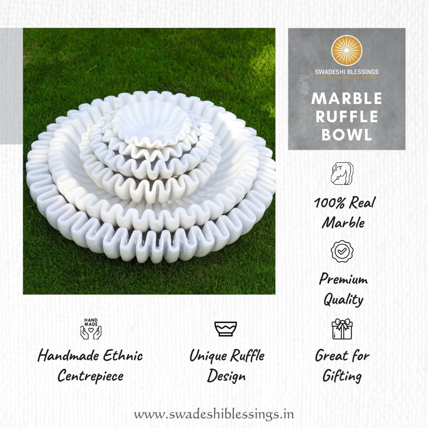Marble Ruffle Bowl