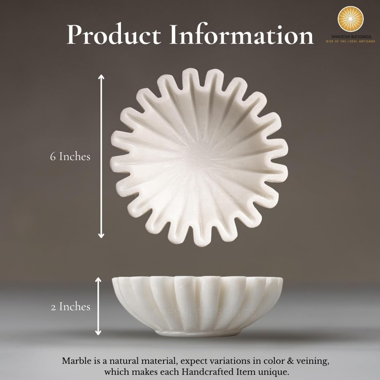 Marble Ruffle Bowl