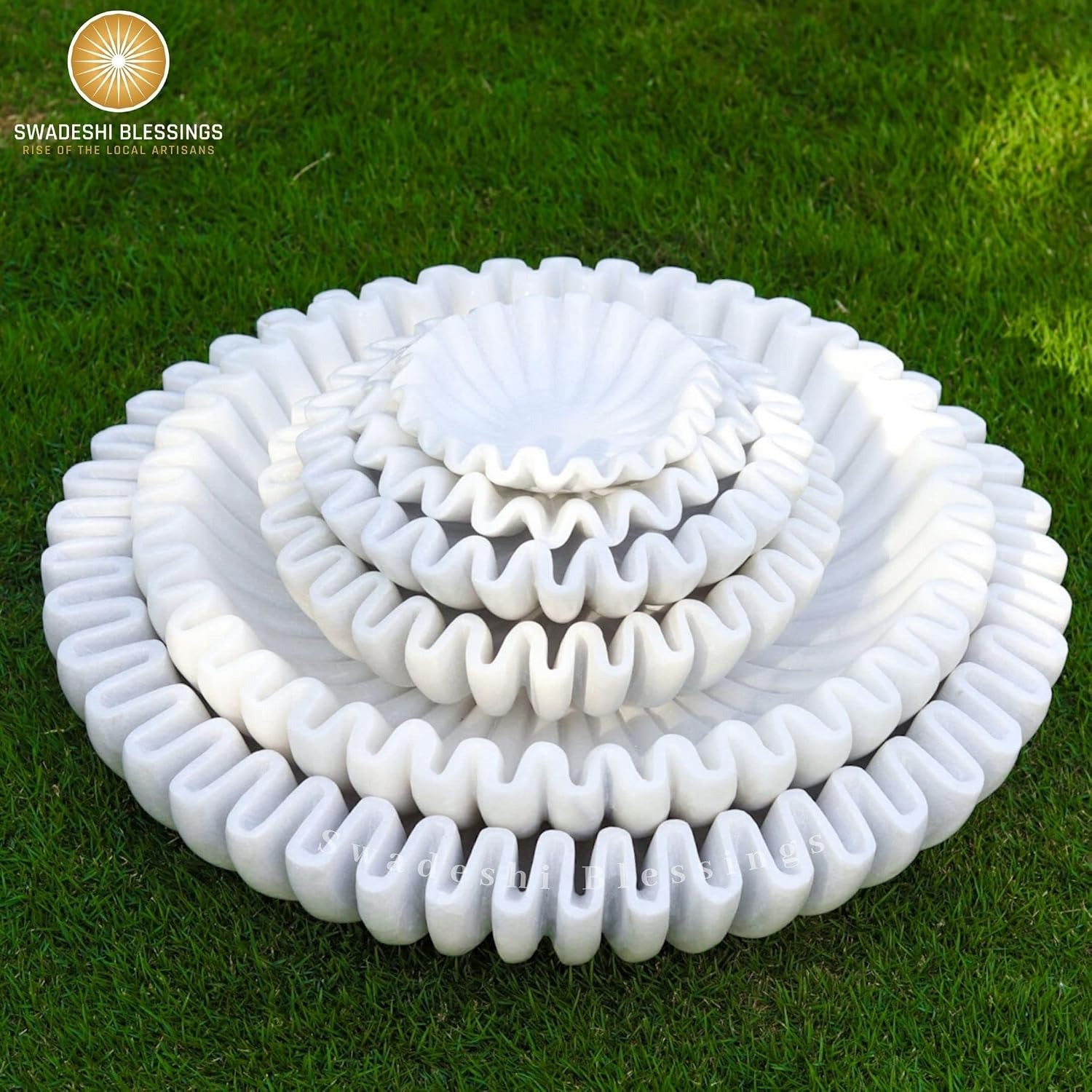 Marble Ruffle Bowl: image 8