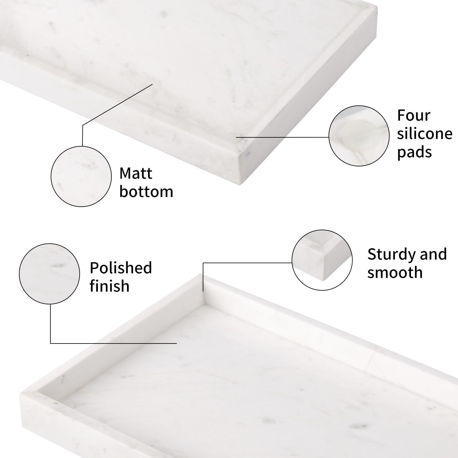 Marble Vanity Tray 30 x 20 cm