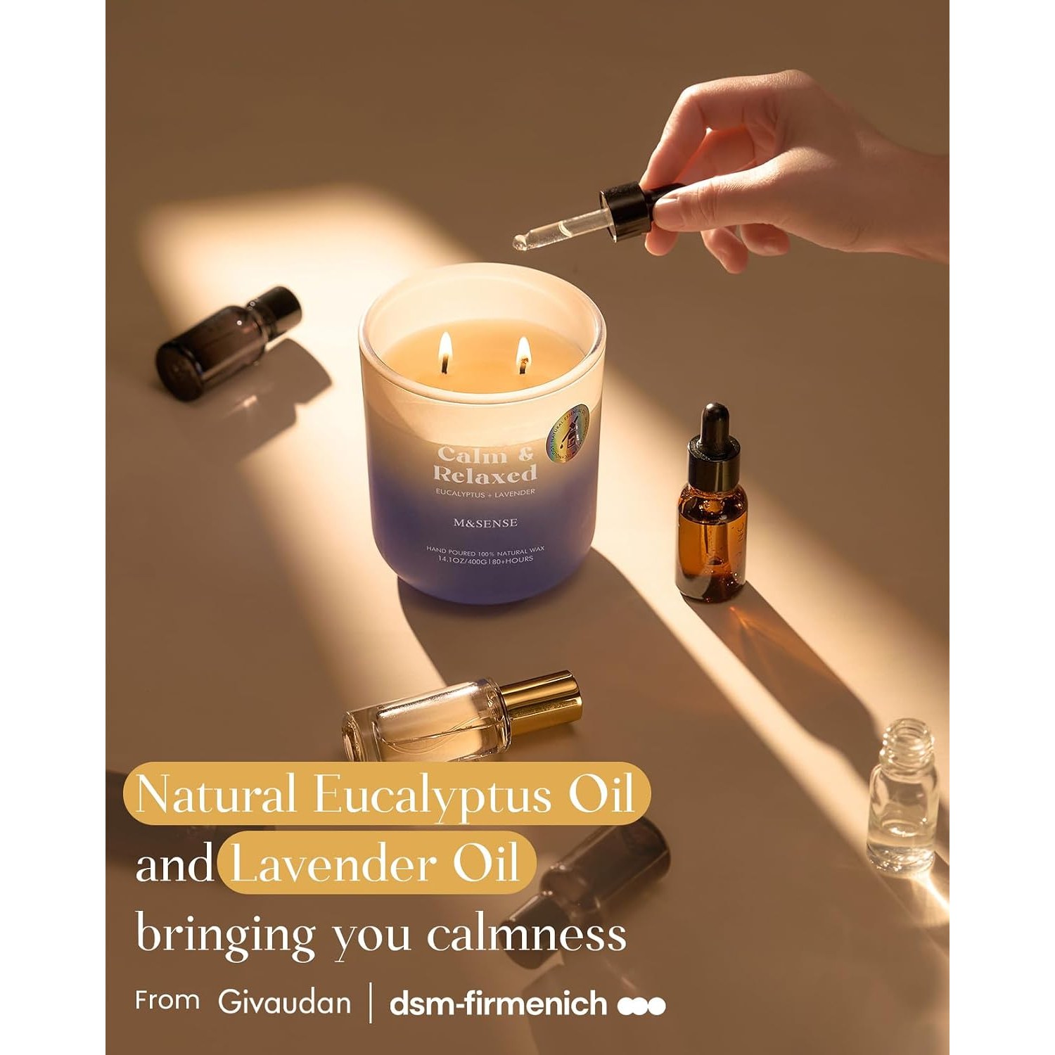 Eucalyptus & Lavender Soy Candle 400 g (Two Wick): image 3