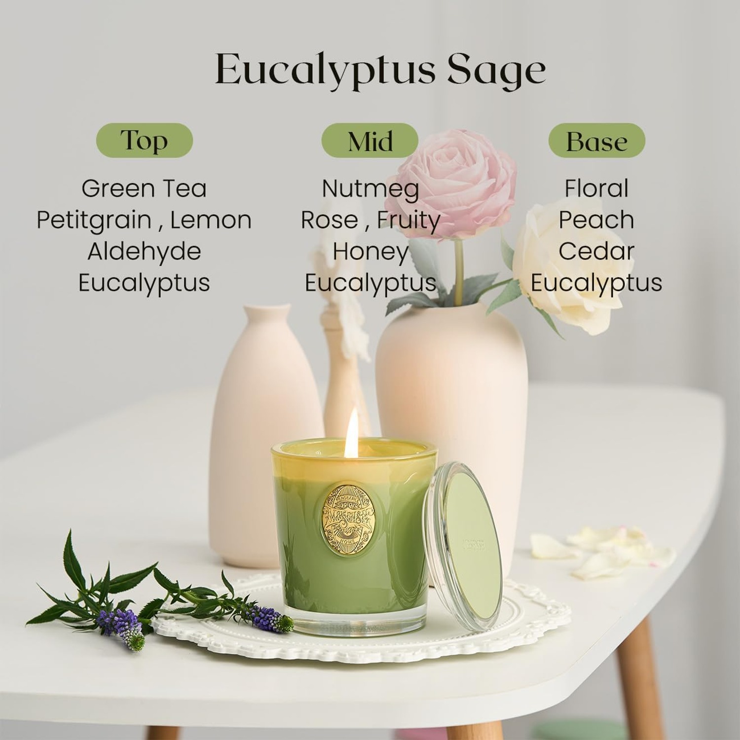 Eucalyptus Sage Soy Candle 290 g: image 4