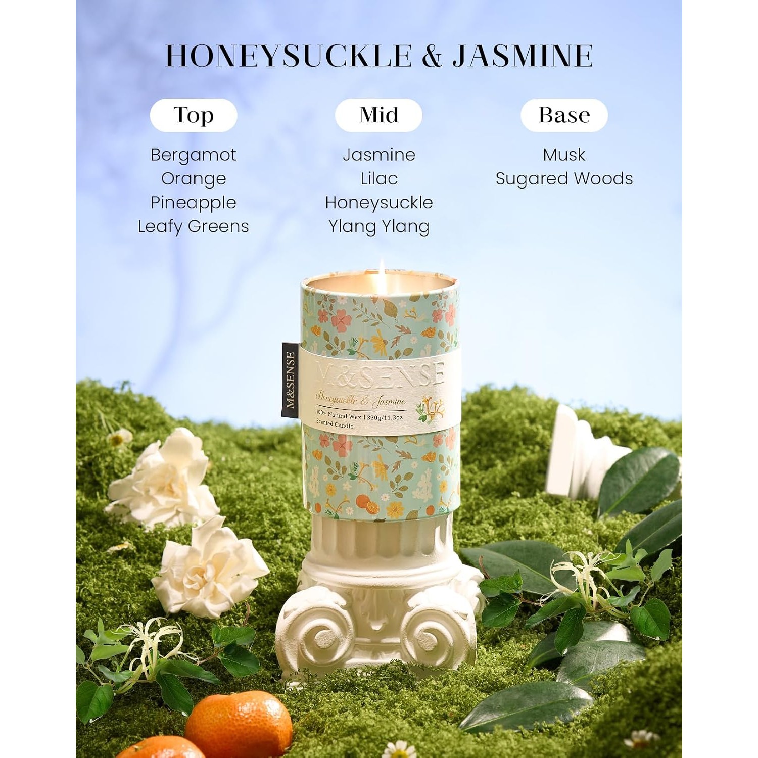 Honeysuckle Jasmine Soy Candle 320 g Printed Tin: image 2