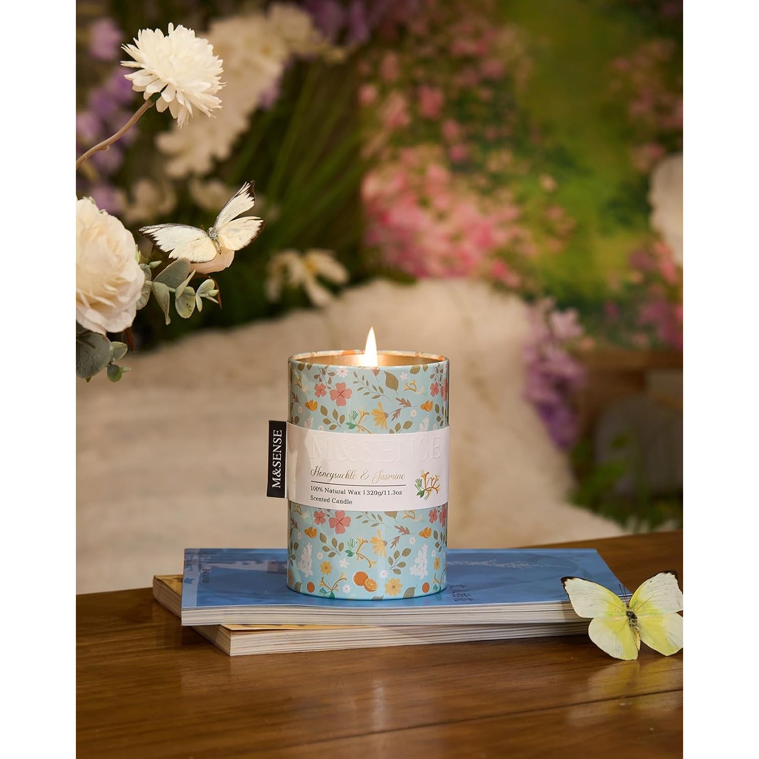 Honeysuckle Jasmine Soy Candle 320 g Printed Tin: image 4