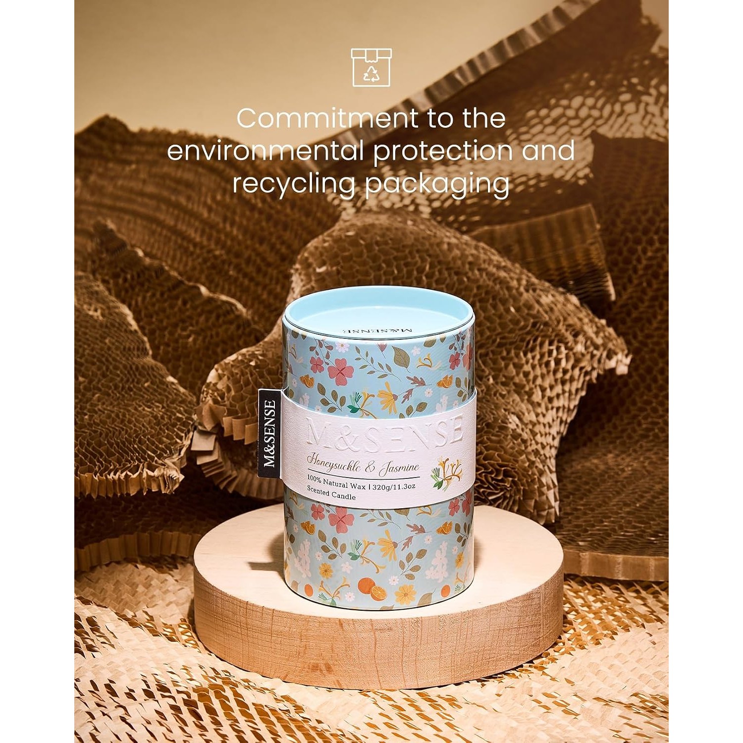 Honeysuckle Jasmine Soy Candle 320 g Printed Tin: image 5