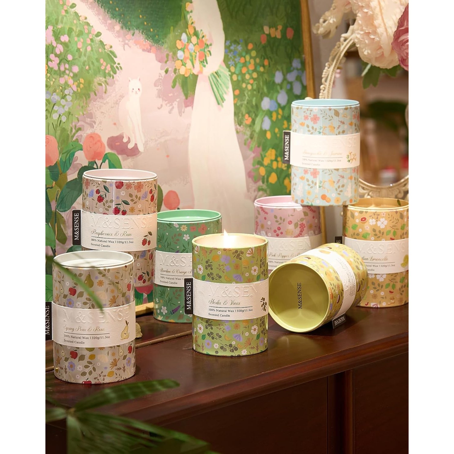 Honeysuckle Jasmine Soy Candle 320 g Printed Tin: image 8