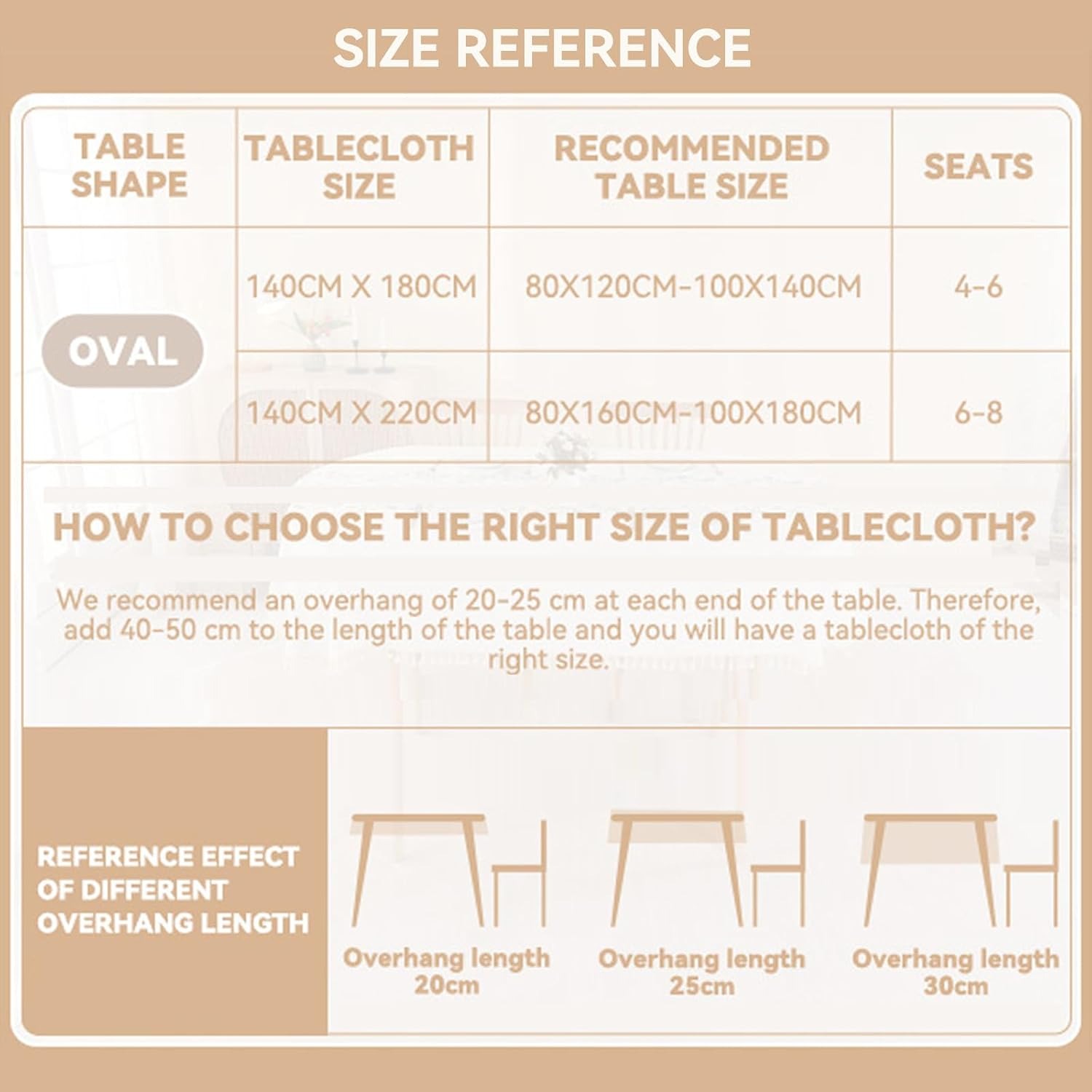 Oval Beige Cotton Linen Tablecloth with Tassels: image 3
