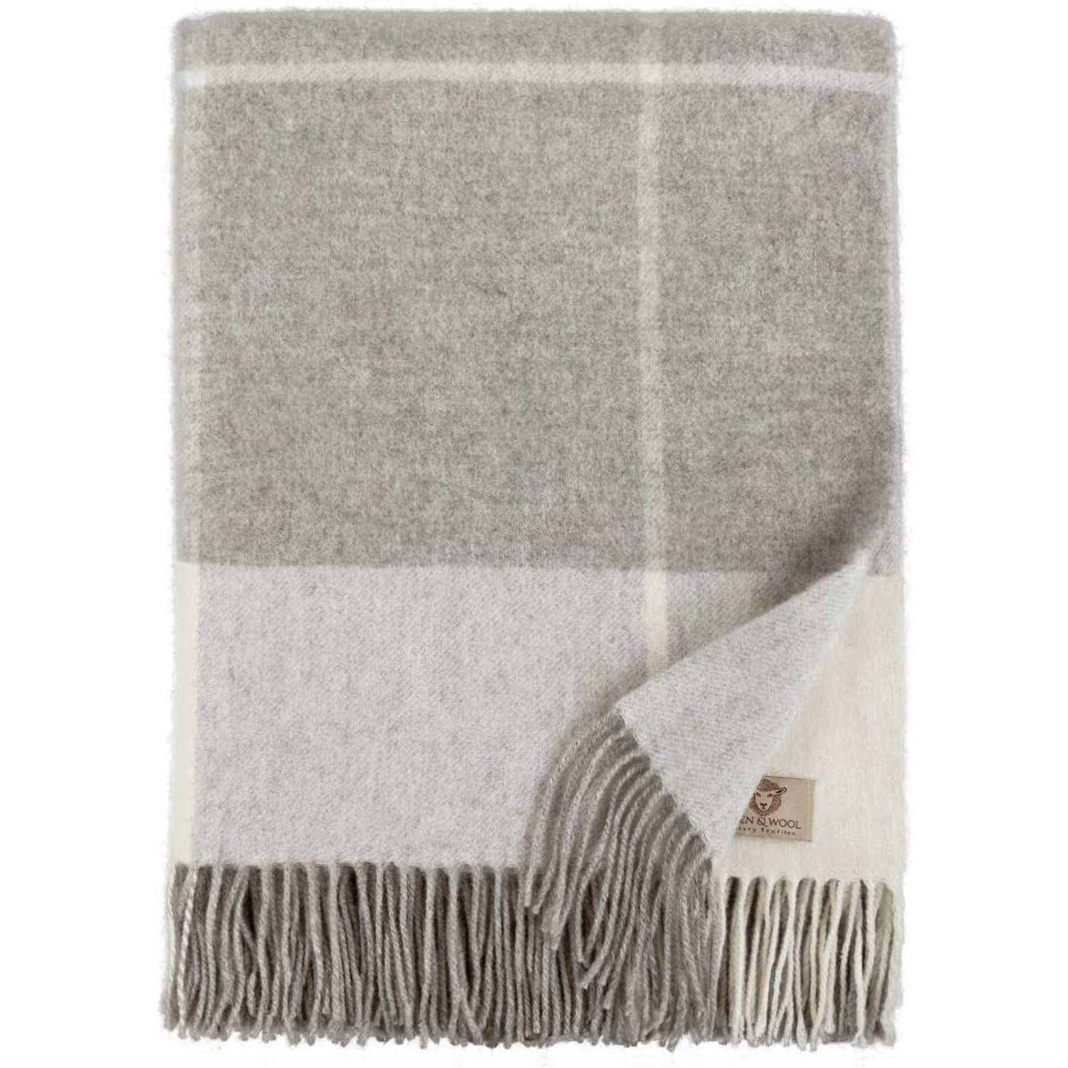 Merino Wool Check Blanket 140 x 200 cm