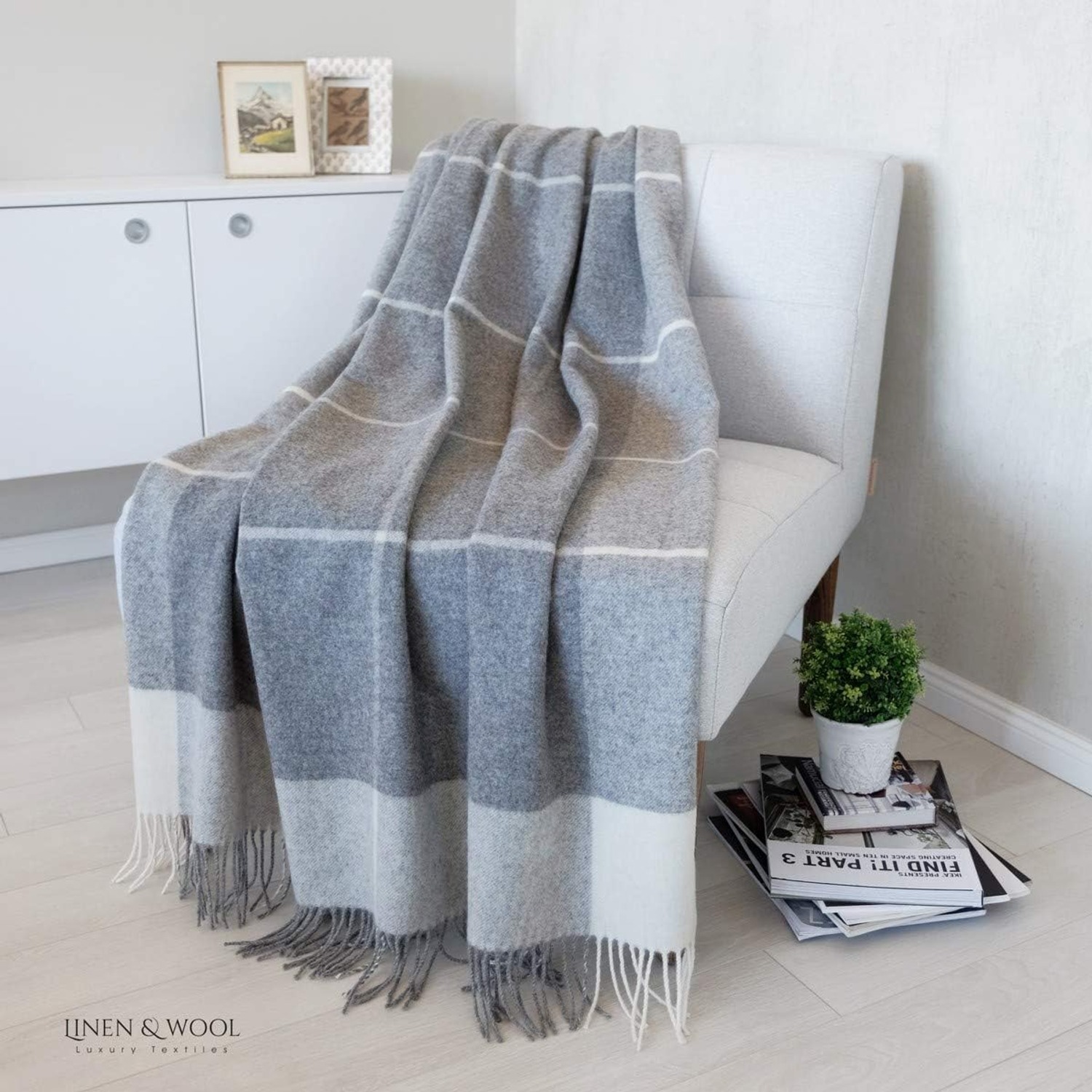 Merino Wool Check Blanket 140 x 200 cm: image 2