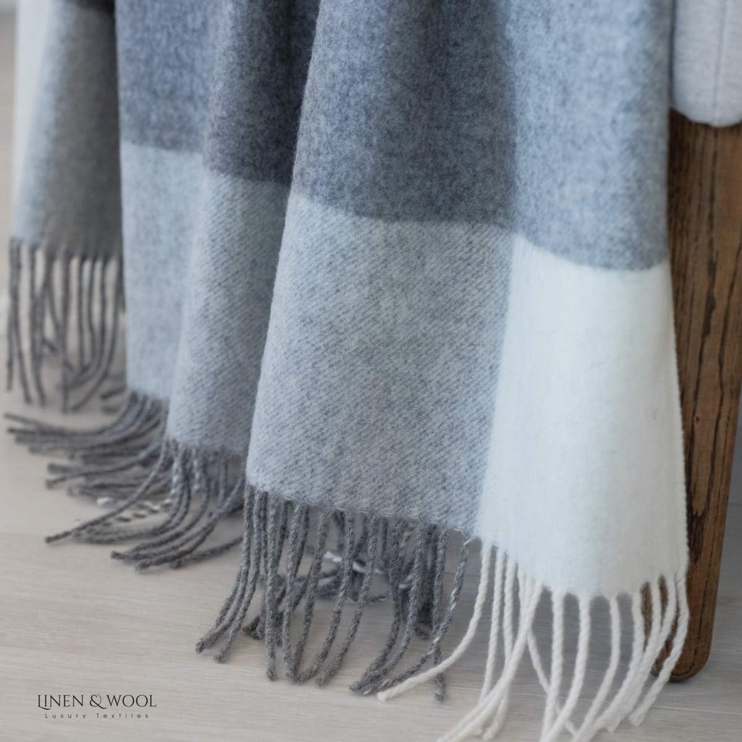 Merino Wool Check Blanket 140 x 200 cm: image 6